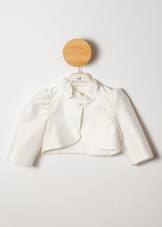 Bolero Crem Striat Cu Guleras