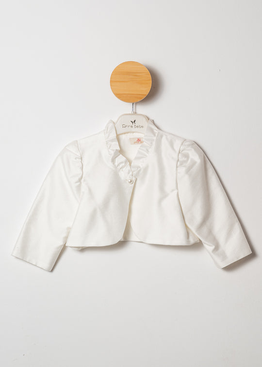 Bolero Tafta Crem Cu Volanas La Guler