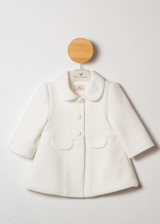 Clos Cream Coat With Diamonds