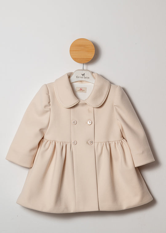 Capucino Coat, Curly Waist, Double Rows of Buttons