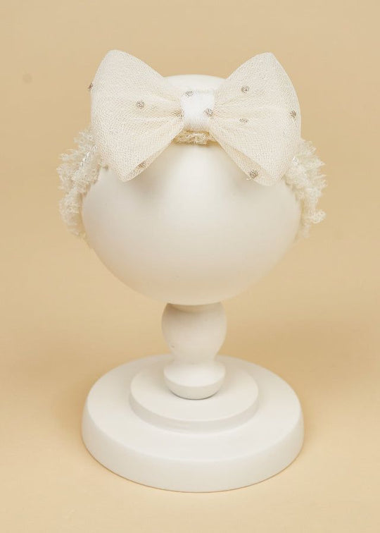 Bentita Cu Funda Tull Crem Cu Buline Fetite AnneBebe