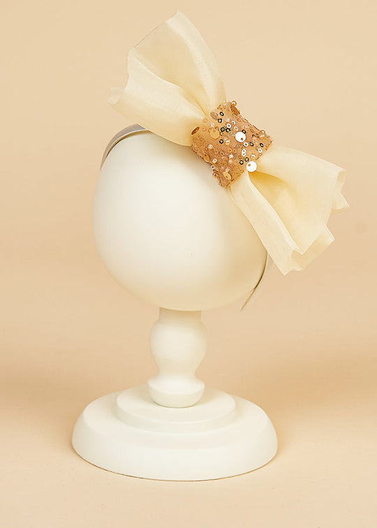 Elegant Cordeluta Fete Aurie Lucia Bow Organza Cappuccino AnneBebe