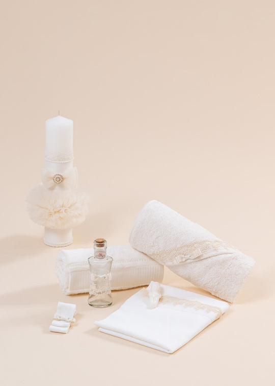 Tina Christening Set 2 Pieces, Candle and Personalized AnneBebe Kit
