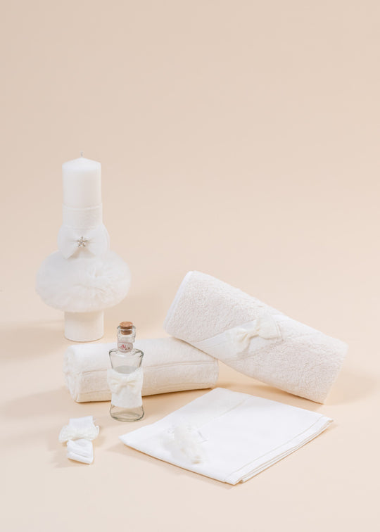 Miruna Christening Set 2 Pieces, Candle and Personalized AnneBebe Kit