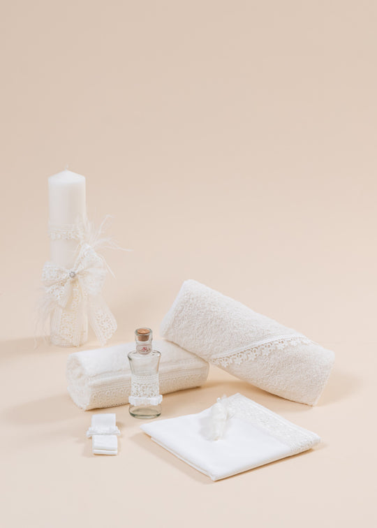 Berta Christening Set 2 Pieces, Candle and Personalized AnneBebe Kit