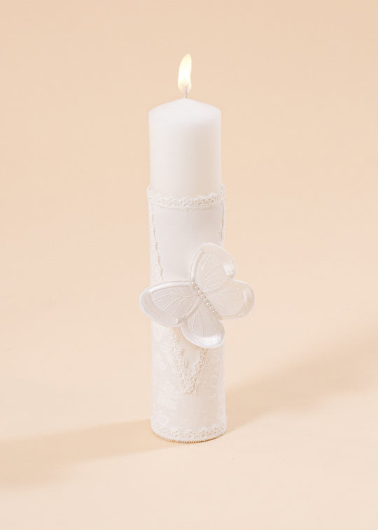 Lumanare Tatiana Crem Fluture Brodat AnneBebe