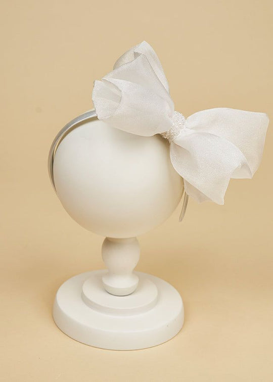 Elegant Cordeluta Girls Cream Eliza Bow Organza AnneBebe