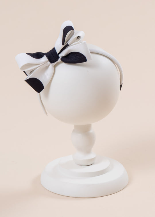 Cordeluta Casual Gizeh Bow Cream Dots Navy Blue AnneBebe