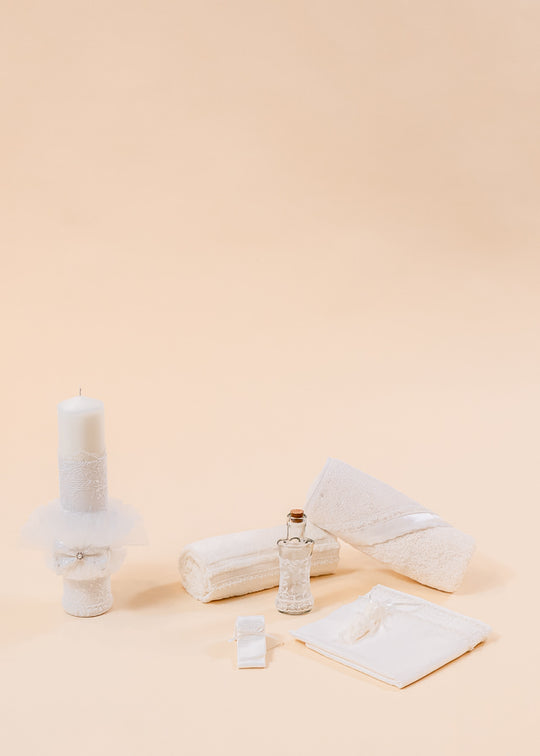 Baptism Set Iulia 2 Pieces Candle and Personalized Baptismal Kit AnneBebe