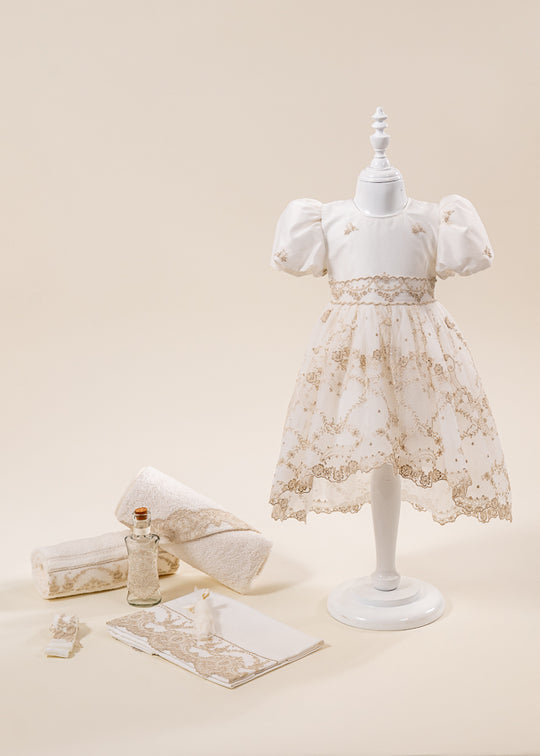 2 Piece Christening Set Dress and Personalized Trouser AnneBebe