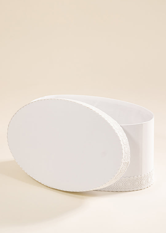 Cufar Marilena Oval Crem Banda Bumbac Dantela Rozete AnneBebe