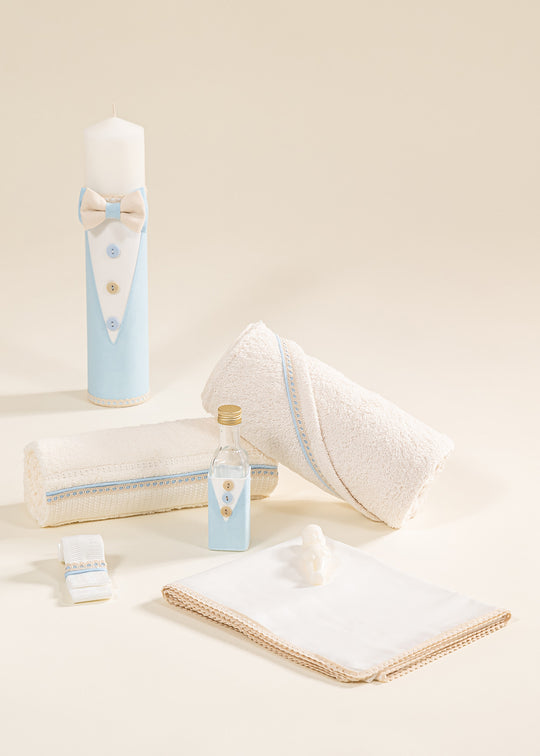 Baptism Set Andrew 2 Pieces Candles Personalized Baptism Kit AnneBebe