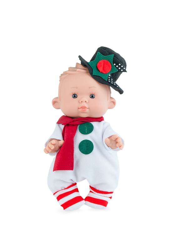 Nenote Christmas Scented Vinyl Doll Little Boy With Snowman Costume 942 Marina & Pau