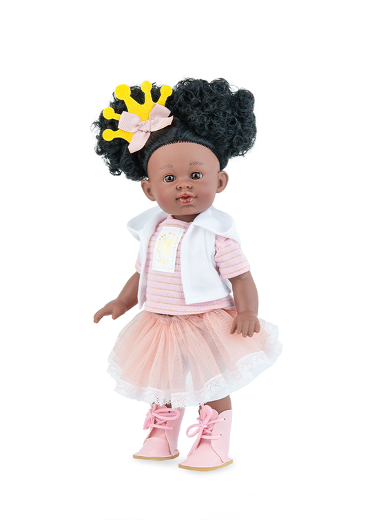 Black Patty Doll With Pink Tutu 2534 Marina & Pau