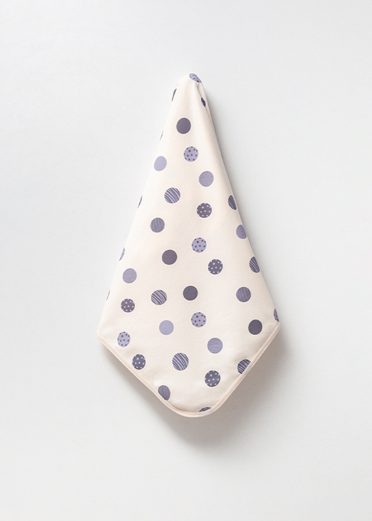 Patura Baieti Crem Din Bumbac Organic Cu Planete Albastre 85*80 cm 6000 Bubbles