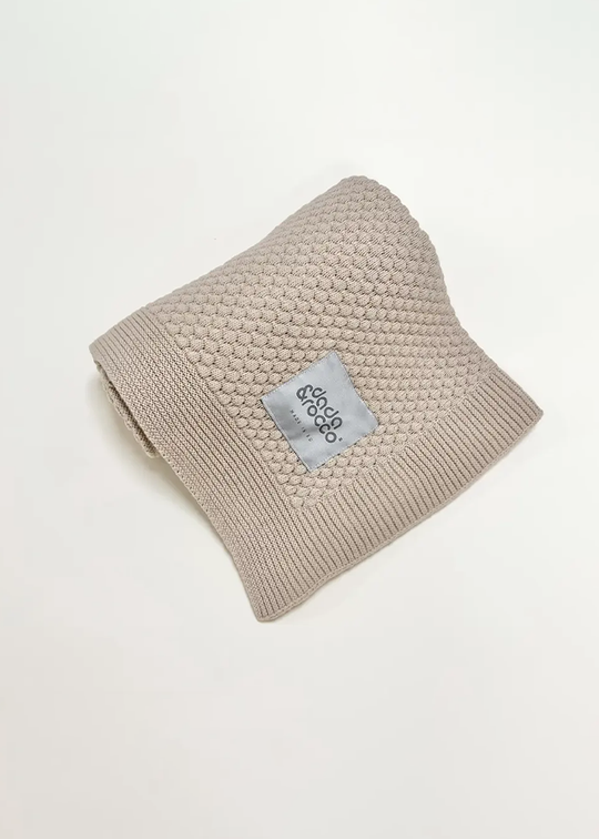 Dreamy Beige Cotton Knitted Blanket 100x80 cm – 1020-3000 Dada&Rocco