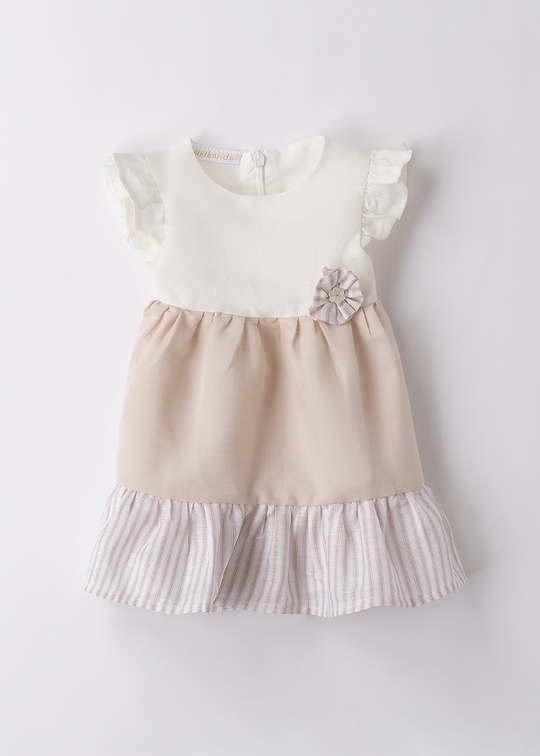 Sleeveless Dress Cream With Beige 3B722.00 Minibanda