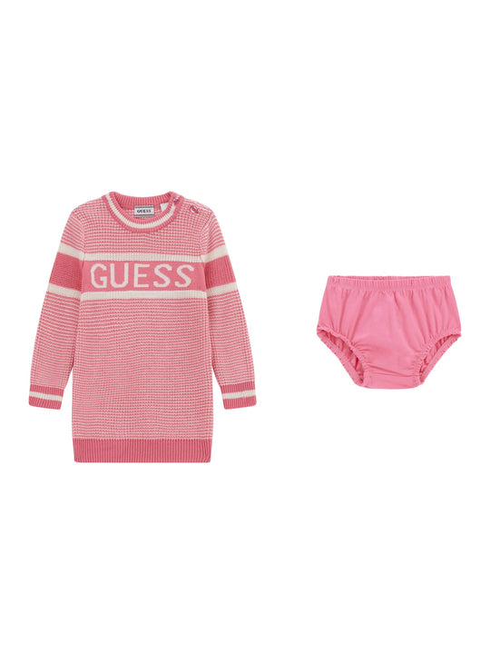 Rochie Tricotata Roz cu Maneca Lunga si Chilotel A5YK04 Z3Oj0 G6N3 Guess