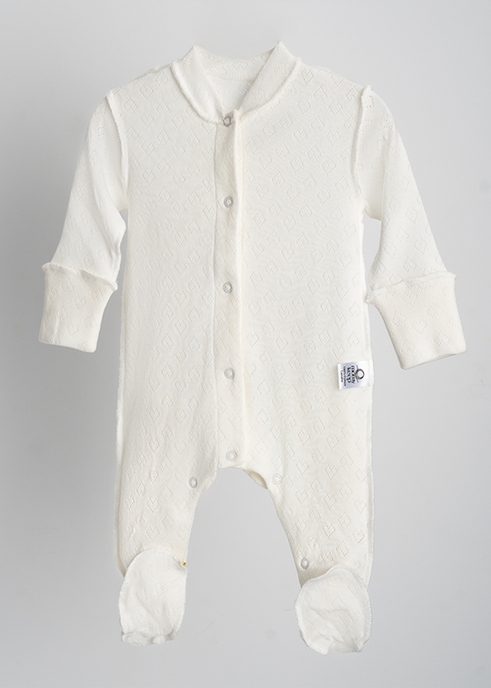 Organic Cotton Premature Jumpsuit Cream MOM-41 Momykeep