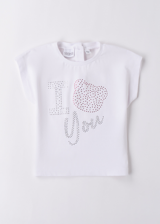 White Sleeveless T-Shirt With Rhinestones 0B209.00 Sarabanda