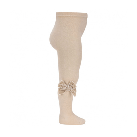 Dres pentru Fetite Bej Bumbac cu Fundita din Catifea 2489/1 Condor