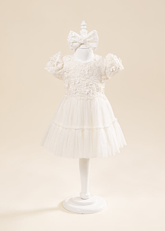 Rochita Alice Crem Flori Mari 3D AnneBebe