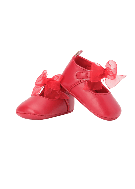 Balerini Eleganti pentru Fetite, Rosii cu Funda Organza 7043 iDO
