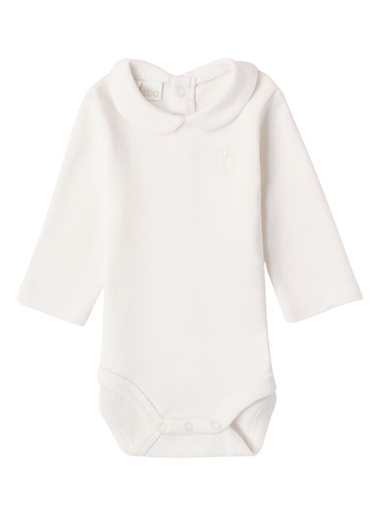 Body pentru Baieti, Crem cu Maneca Lunga si Guler 7201 iDO