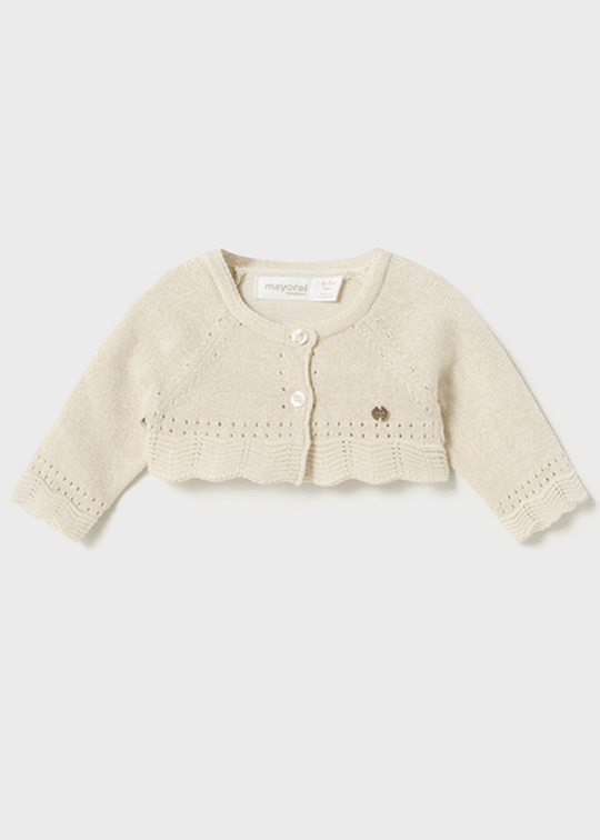 Bolero Tricot Bej Auriu pentru Fetite 307 Mayoral