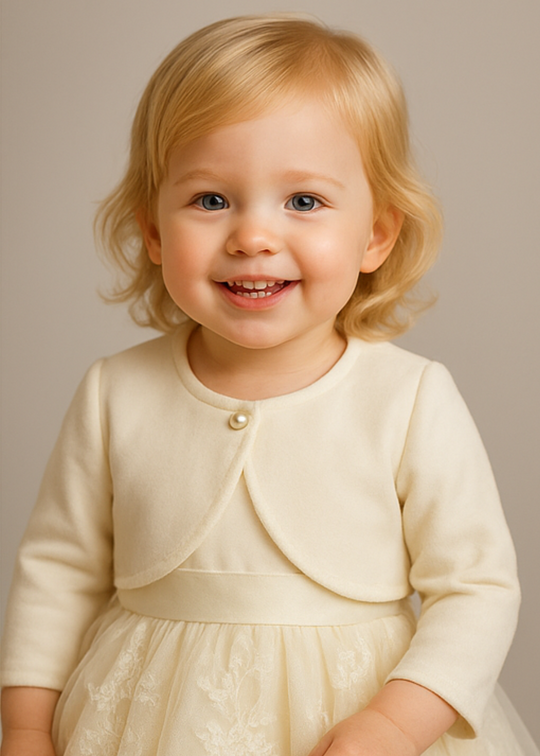 Bolero Bebelusi din Plusulet Crem Ivory AnneBebe