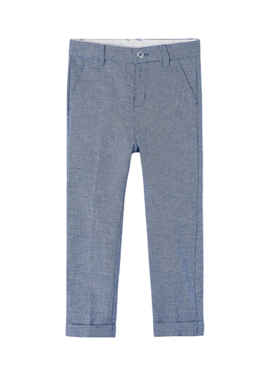 Pantaloni Lungi Eleganti din In cu Bumbac Bleumarin pentru Baieti 3542 Mayoral
