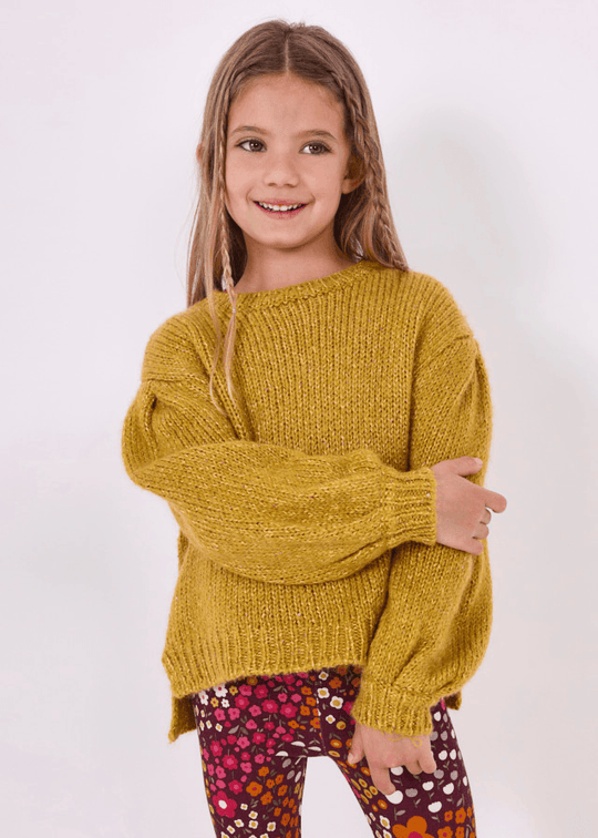 Mustard Sweater with Sequins for Girls 4302 Mayoral