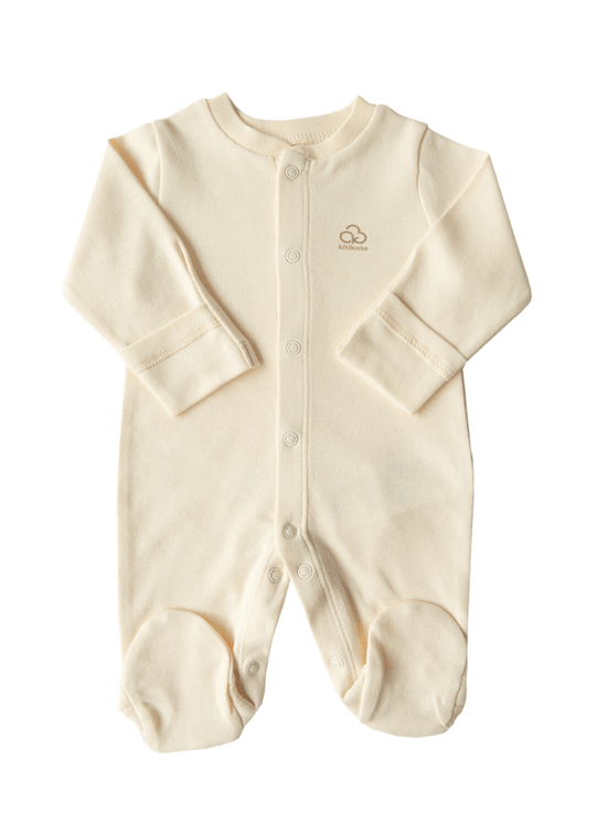 Salopeta Lunga Capse Bebelusi Prematuri Bej Bumbac Organic S54159 Kity Kate