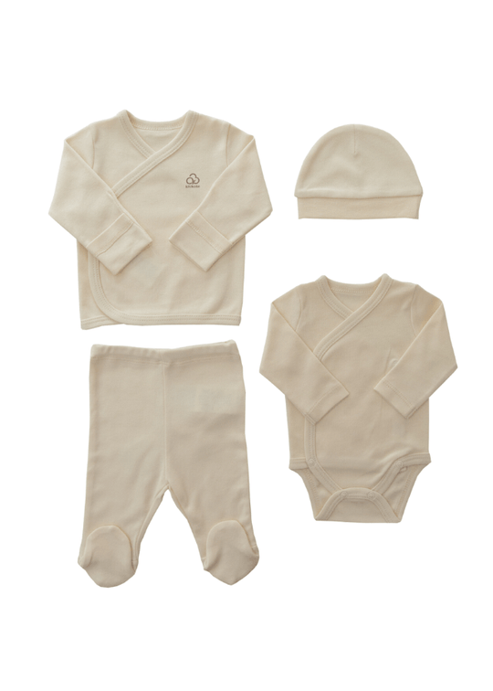 Set of 4 Premature Babies Beige Organic Cotton S54166 Kity Kate