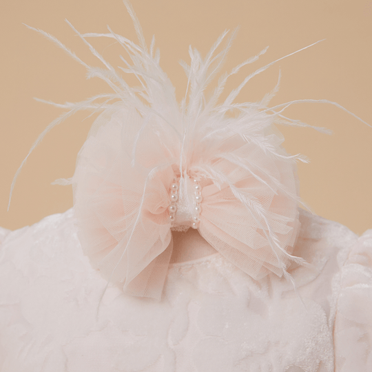 Star Headband Light Pink Tulle Bow With Flake Baptism Girls AnneBebe