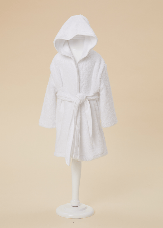 Дитячий бавовняний халат з капюшоном і білим шнурком AnneBebe