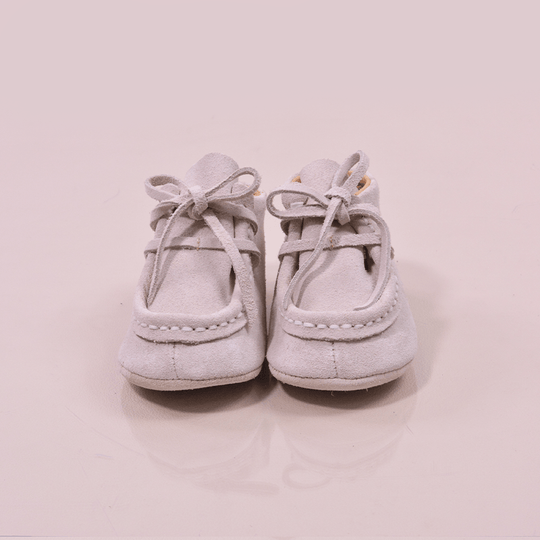 Mocasini Baietei Piele Intoarsa Crem Baby Fox 3002