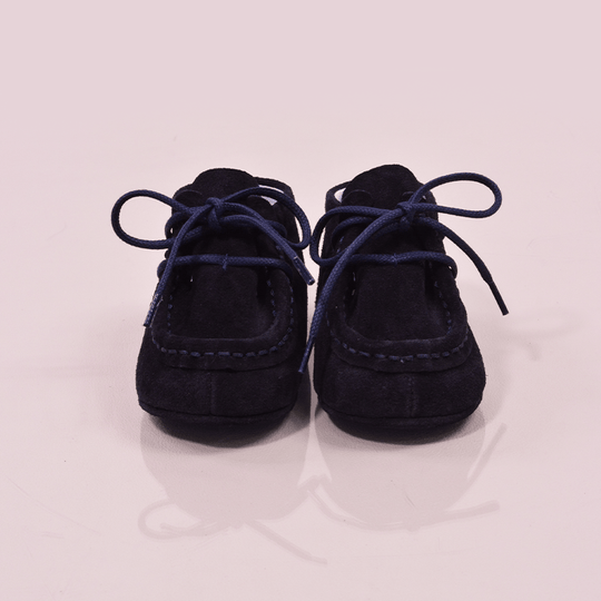 Baby Fox 3014 Navy Blue Leather Moccasins for Boys