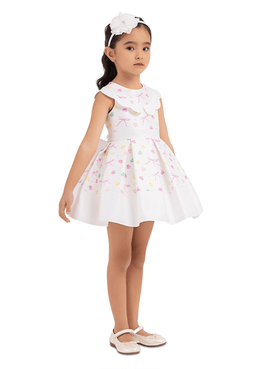 Pink Hearts & Bows Brocard Ceremony Dress 33223PR Pamina
