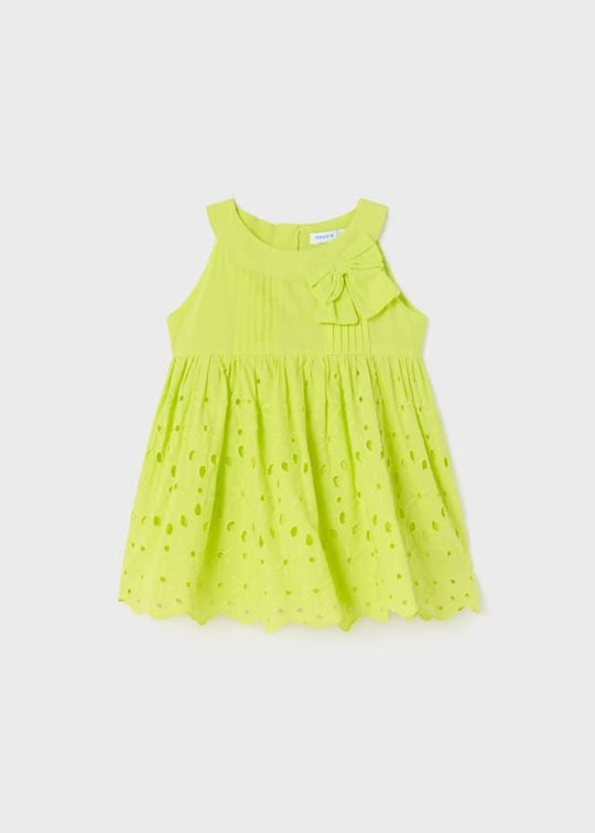Lime Green Dress Cotton Embroidery Sparta Girls Mayoral 1962