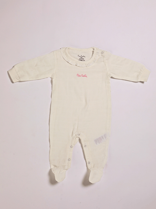 Girls Cream Muslin Jumpsuit With Collar 302875 Pierre Cardin