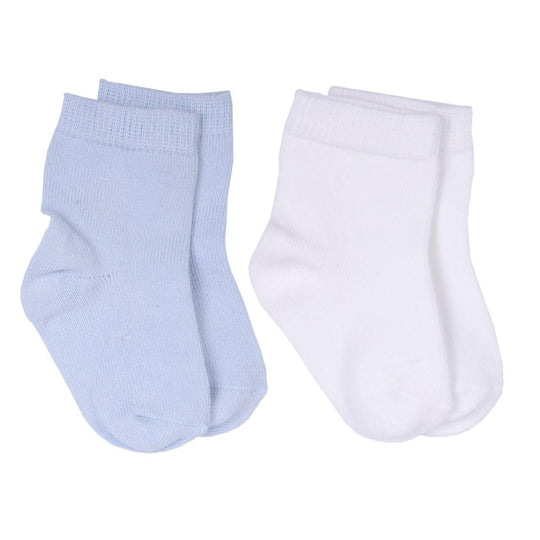 Set 2 perechi sosete alb & Bleu bebelusi bumbac organic S95675