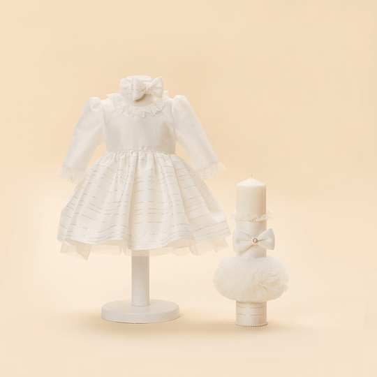 Set Botez Ana 2 Piese, Rochita si Lumanare Personalizat Botez AnneBebe