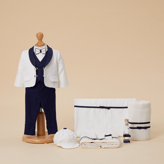 Bennie Boys Christening Set 2 Pieces, Suit and Suit Personalized AnneBebe