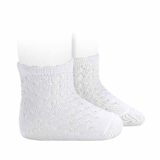 Sosete Albe Scurte Extrafine Cu Margine Ondulata Unisex 3503/4 Condor