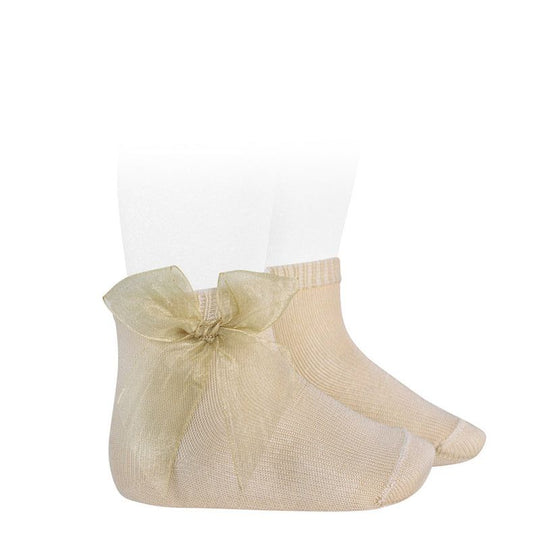 Sosete Scurte Bej Cu Funda Organza Bebelusi Fata Condor 2439/4
