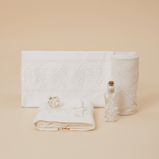 Trusou Cataleya Crem Dantela Sageata Botez Fetite AnneBebe