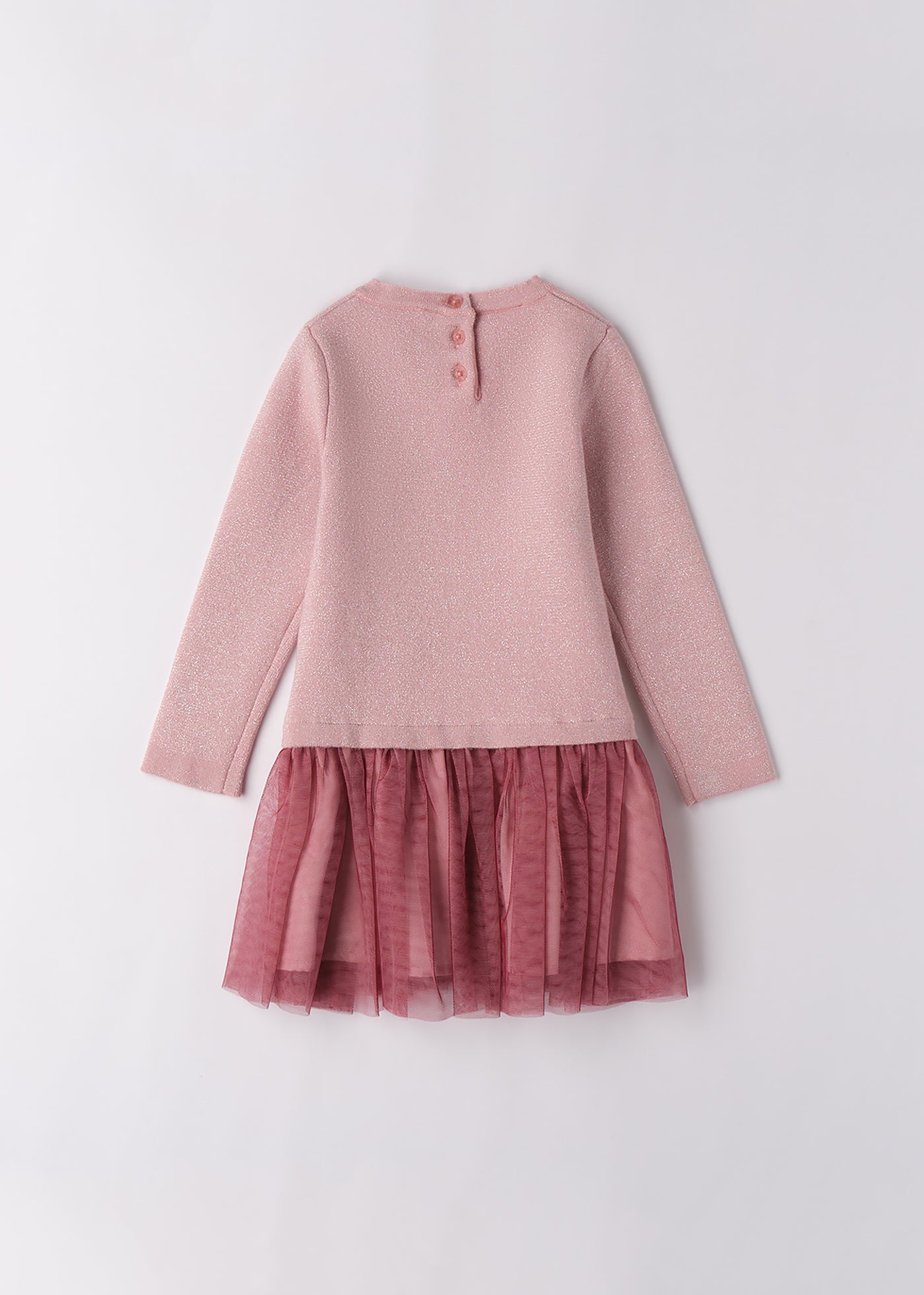 Rochita Maneca Lunga Fete Roz cu Tulle 0.F340/00 Sarabanda
