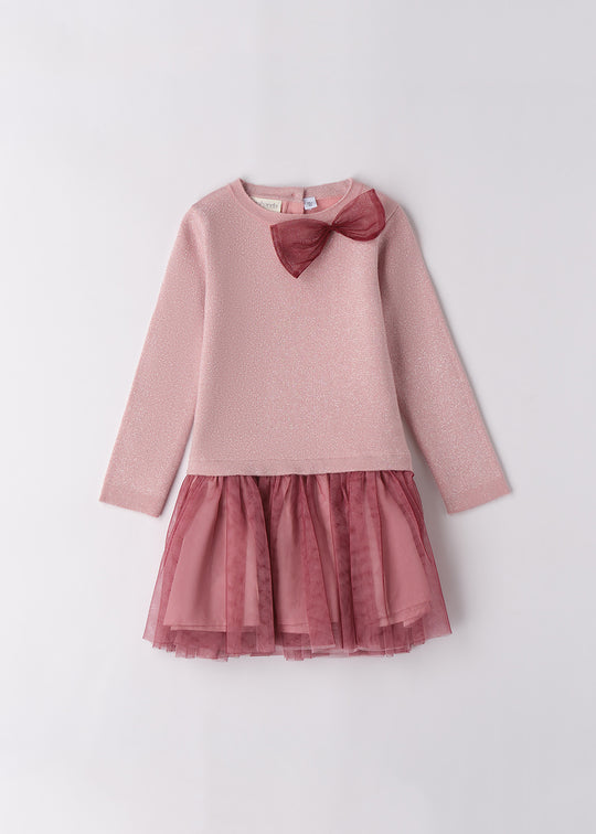 Rochita Maneca Lunga Fete Roz cu Tulle 0.F340/00 Sarabanda