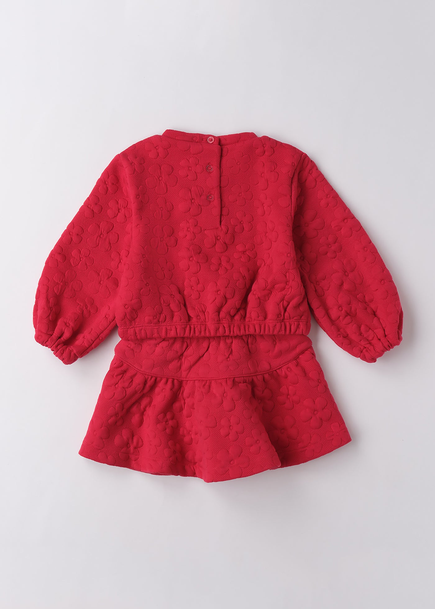 Set Fete 2 Piese Rosu Bluza Maneca Lunga Si Fusta 0.F368/00 Sarabanda